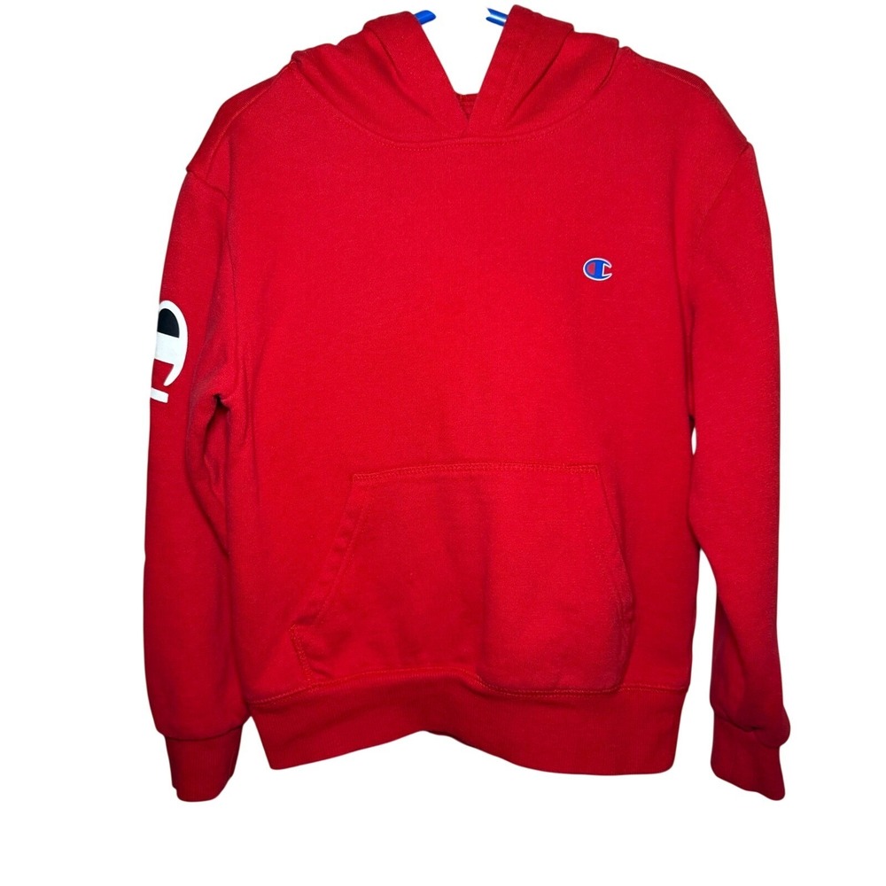 Champion Boys Size 7 Red Pullover Hoodie Sweatshirt